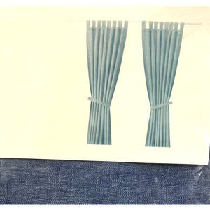 New Set Of 2 Ikea LENDA Curtain Panels BLUE Chambray Tab Top 55 x 98 803.961.77